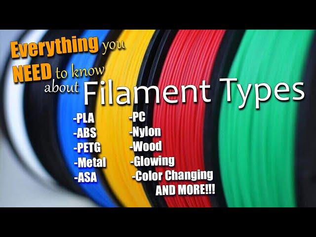 All the Different 3d printing Filaments Explained!