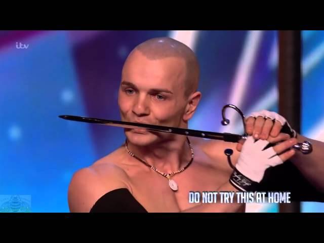 Britain's Got Talent 2016 S10E01 Alex Magala Insane Daredevil Acrobat Sword Swallower Full Audition