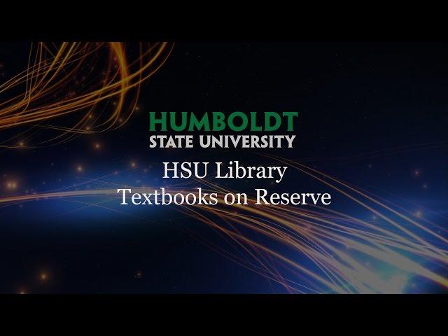 HSU Library Textbooks on Reserve Crowdfunding