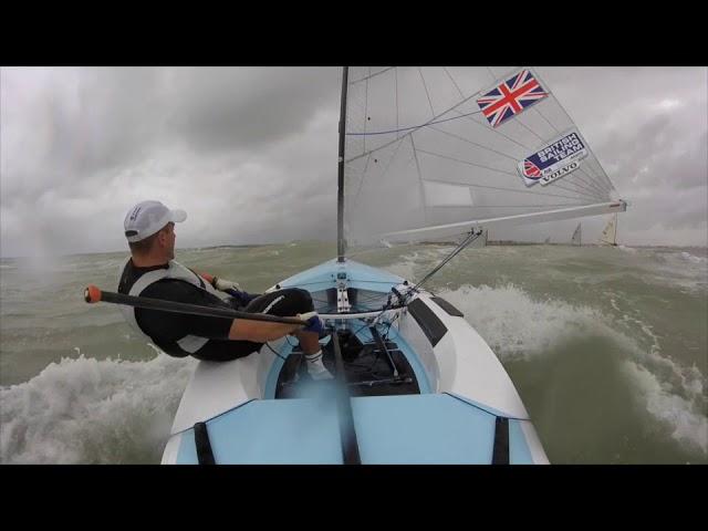 Ed Wright in the Medal Race at the 2018 Finn Europeans in Cadiz