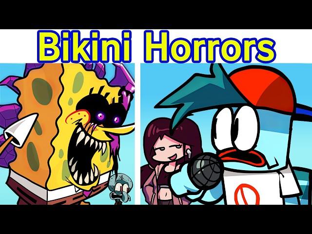 Friday Night Funkin' VS Bikini Horrors + Cutscenes & Lyrics (Squidward, Spongebob.exe) (FNF Mod)
