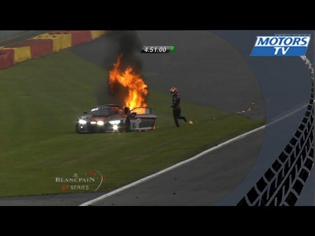 24H Spa : Audi #6 on fire!