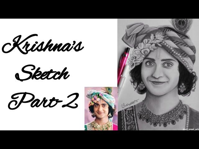 Krishna sketch / drawing Part 2 Real time video of eyes shading Sumedh Mudgalkar