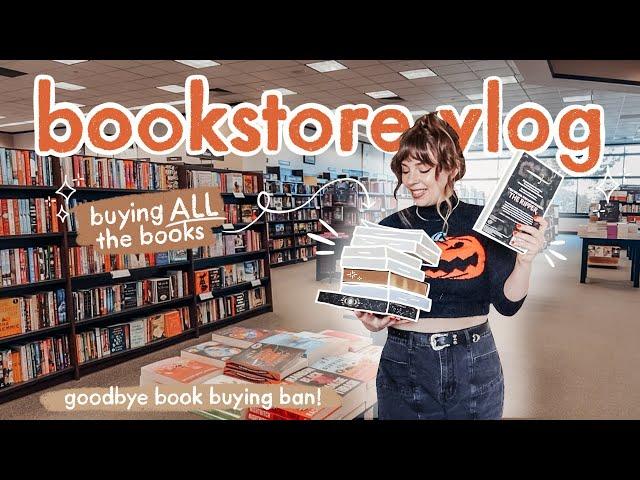 *cozy* fall bookstore vlog + HUGE book haul  ️️ ending the book buying ban with a BANG