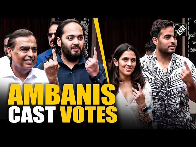 Reliance Industries Chairman Mukesh Ambani, his sons Anant, Akash and daughter-in-law cast votes