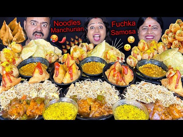 EATING SPICY STREET FOOD CHALLENGE VIRAL VIDEO WITH PUNISHMENT EGG CHICKEN NOODLES, PANIPURI MUKBANG