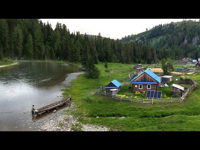 Far From Civilization In Russia. Remote Taiga Village without  roads and communication