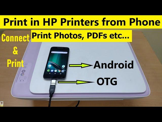 How to print in HP Printers from Android Phone or Tablet with USB | OTG Printing in HP 2335 Printer