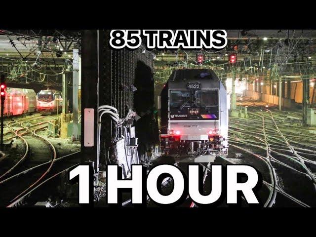 NY Penn Station Northeast Corridor Trains 2023 - 1 HOUR Compilation 4K