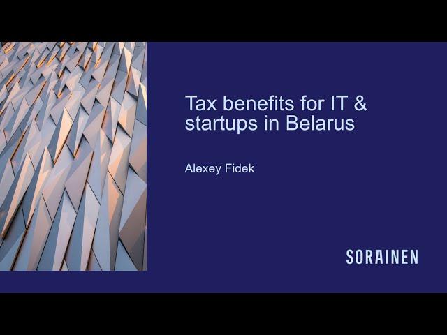 Tax benefits for IT and startups in Belarus. Alexey Fidek