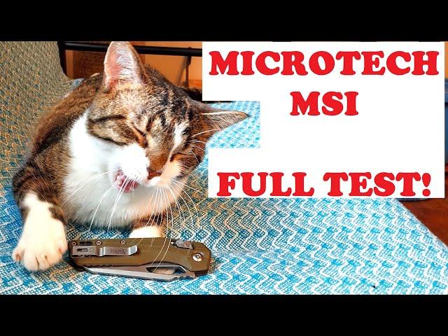 Microtech MSI Full TEST and Review ONE BIG PROBLEM, EXCELLENT Fidget Knife with Hard use chops