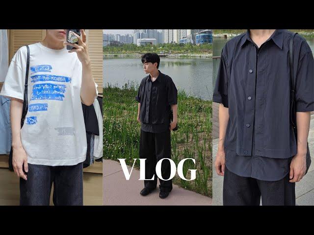 vlog | 벨리에 하프 셔츠 구매! | 웨이비니스 티셔츠도 구매 | 점점 텐션이 떨어지는 4학년... | 엔트런스 | 아모멘토 | 페어링 하우스 | 백두감자탕 |