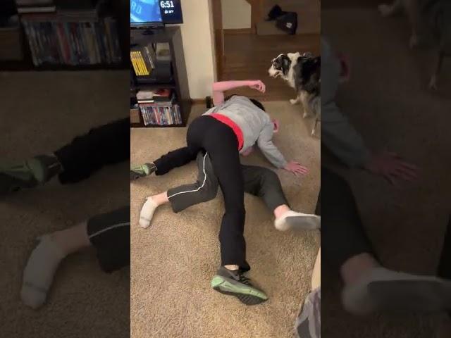 Family Wrestling - Mom vs. Denver Round 2