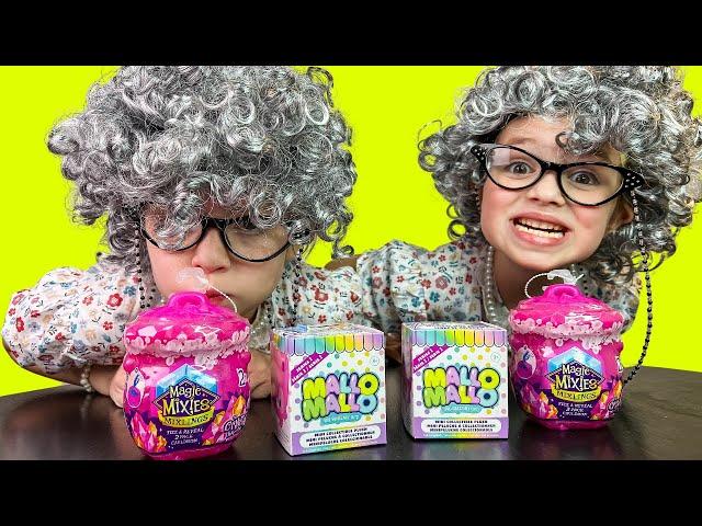 Opening Magic Mixies & Mallo Mallo Plushies - Granny Girls - Kid Toys