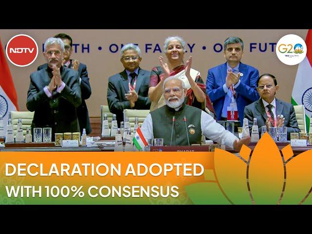 New Delhi Declaration Adopted: G20 Pact Unveiled, "100% Consensus", Including On Ukraine