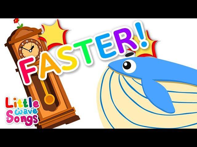 Faster! Hickory Dickory Dock with Whale + More Nursery Rhymes  | Little Wave Songs   Baby Coco