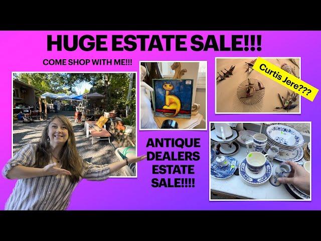 HUGE ESTATE SALE OF ANTIQUE DEALER!!!  Come shop with me and see my HAUL!! Thrifty Reseller Vlog!