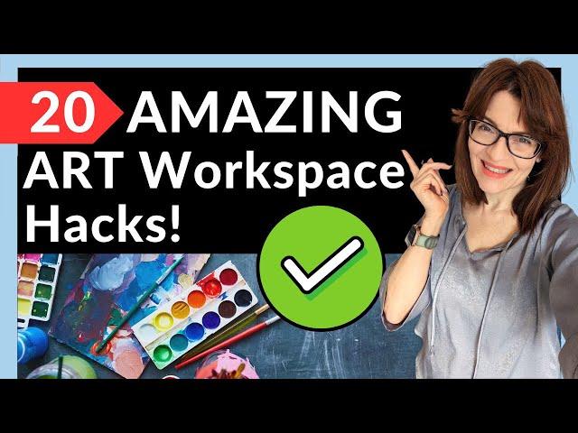 20 AMAZING Art Workspace Hacks (FREE or cheap!)