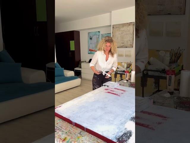 Flavia Birsan Art Studio Painting Process #abstractart