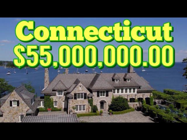 WATERFRONT MEGA MANSION FURNISHED HOUSE TOURS 2021 (Greenwich, Connecticut)