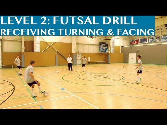 Futsal Training Drill: Level 2 Receiving Turning and Facing