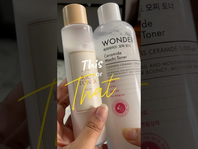 Tonymoly Mochi Toner Vs. I’m from Rice Toner. #kbeauty #koreanskincare #beauty #skincare #shorts