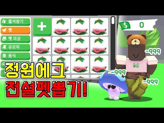 [로블록스]입양하세요 *전재산 삭제* [ 정원에그 4% 확률전설펫뽑기!! ] 과연 결과는..!? ROLBOX Adopt Me! 김리하