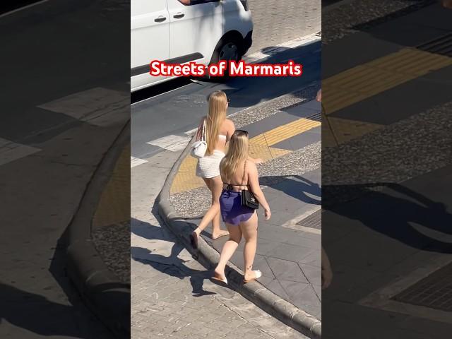 People Walking on Beautiful Streets of Marmaris Beach | Turkey 