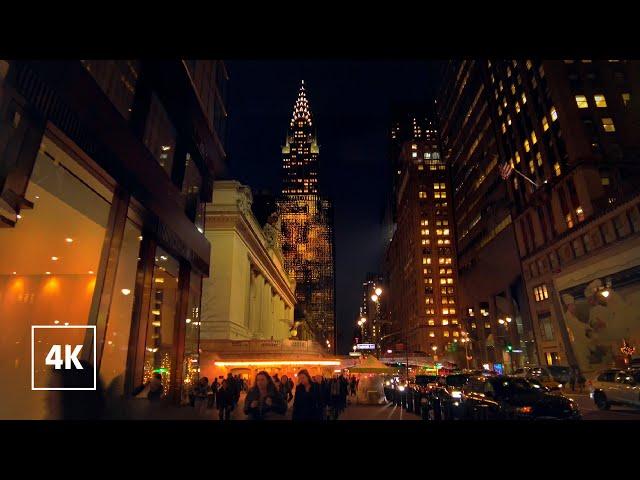 MANHATTAN EVENING, 5th Avenue Walking Tour 4K