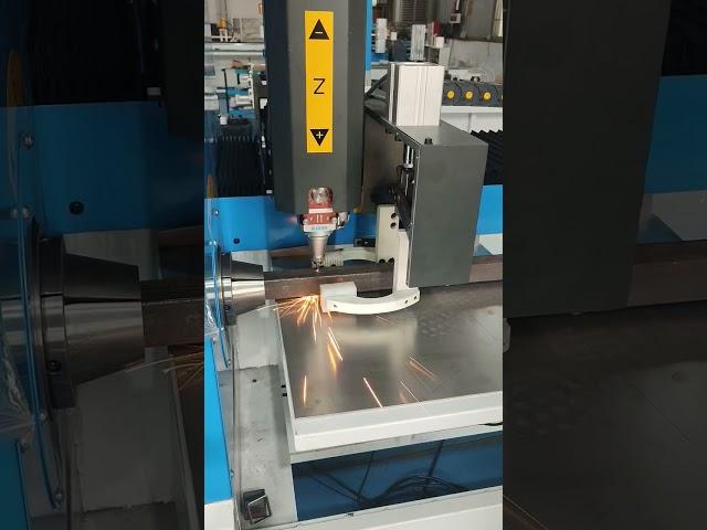It is so easy to cutting and drilling metal tube with fiber laser#tube #cutting #drilling