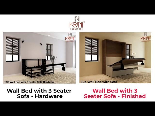 Wall Bed with 3 Seater Sofa | Murphy Bed Hardware