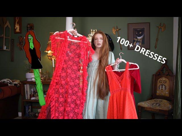 Trying on EVERY. DRESS. I. OWN. (it's over 100) Part 1-Closet 1