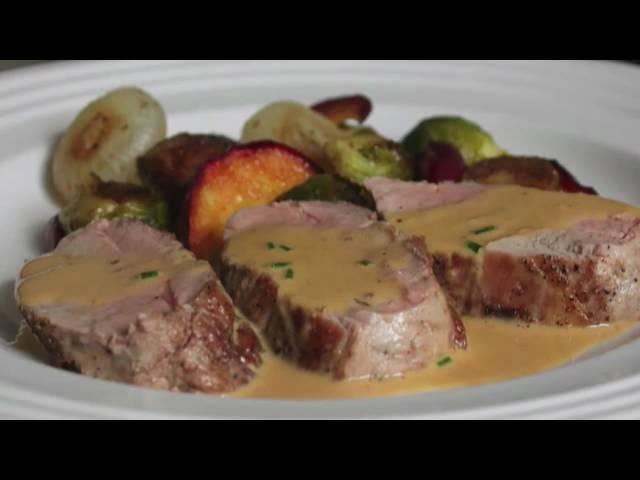 Pork Tenderloin Diablo Recipe - Spicy Pork Diablo - Pork Tenderloin with Mustard Cream Sauce