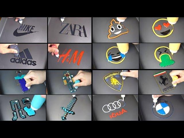 2019 Best Pancake Art - Brand logos, Minecraft noob&pro, Emoji, Car Logos