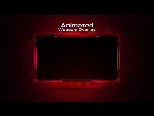 Clean Animated Red Webcam Overlay Template // Twitch Overlay // Stream Overlay