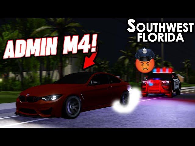 RUNNING FROM COPS IN AN ADMIN M4... AGAIN!! || ROBLOX - Southwest Florida