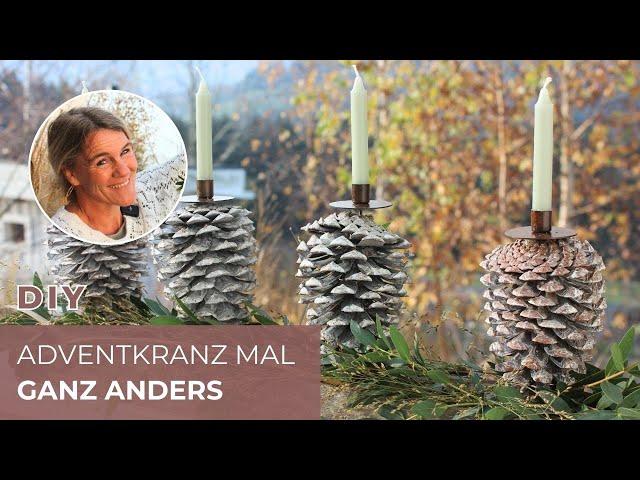 DIY - 10 MINUTEN ADVENTKRANZ - MAL GAAAANZ ANDERS mit großen  Zapfen