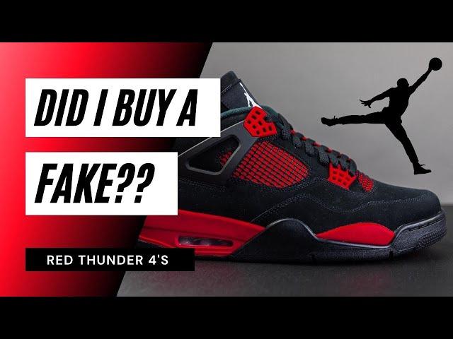 Guided Laces: Air Jordan 4 Red Thunder REAL vs FAKE LEGIT CHECK!!