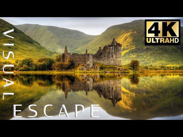 Scotland in 4K Drone Fly By - [ 35 Minutes of Soothing and Relaxing Music ]