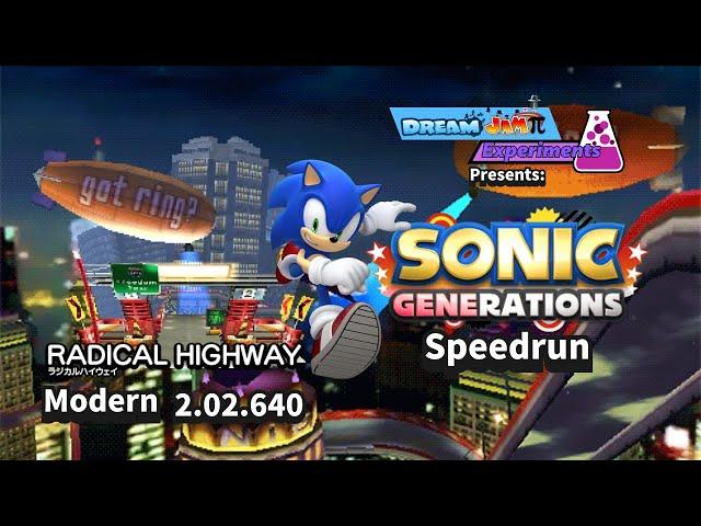 Dream Jamπ´s Sonic Generations 3DS Modern Radical Highway Speedrun - Time: 2.02.640.