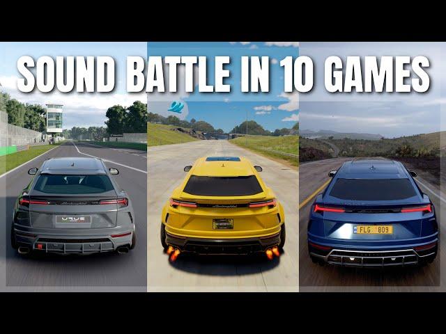 Car Sounds Battle in 10 Games: Lamborghini Urus / FORZA vs GRAN TURISMO vs MOTORFEST & more!