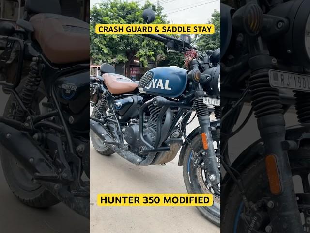 CRASH GUARD & SADDLE STAY | HUNTER 350 MODIFIED #hunter350 #shortsfeed #hunter350modified #caferacer