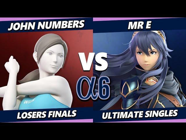 Alpha 6 Losers Finals - John Numbers (Wii Fit) Vs. Mr. E (Lucina) Smash Ultimate - SSBU