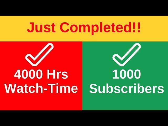 1000 Subscribers and 4000 Watch Hours Completed  | YOUTUBE | GTECH TV