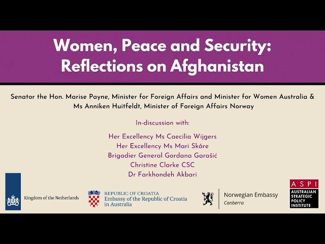 ASPI Webinar - Women, Peace and Security: Reflections on Afghanistan