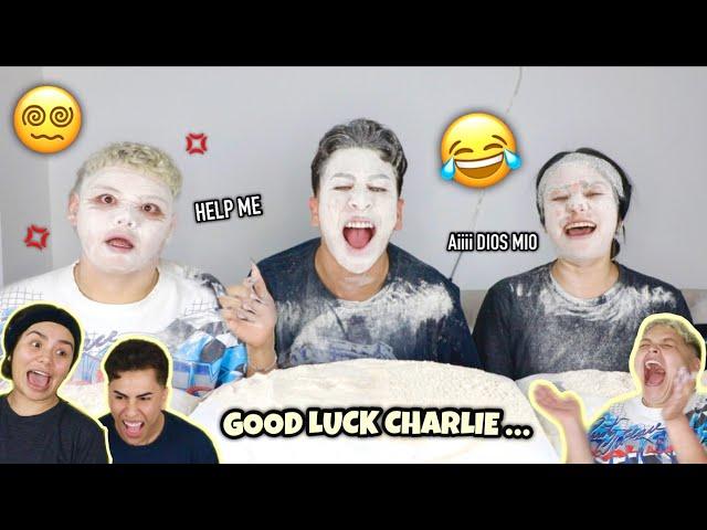 FLOUR CHALLENGE with ADAMRAYOKAY & MARLENEDIZZLE!! *FUNNY AF* | Louie's Life