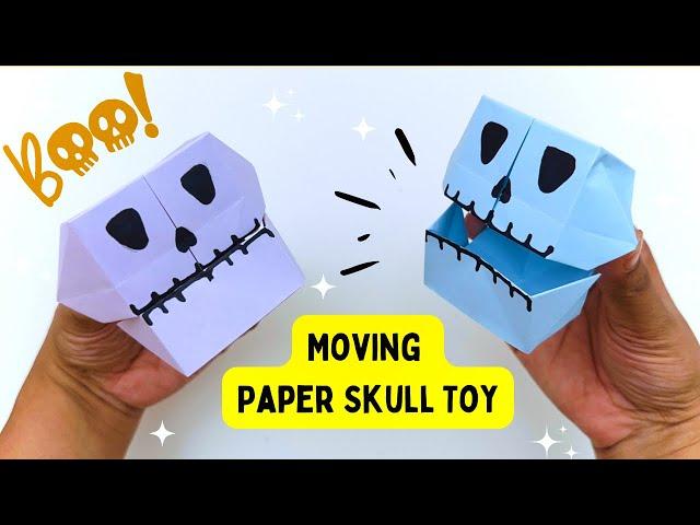 DIY TALKING PAPER SKULL TOY/ Paper Craft / Easy Origami  Skull DIY / Halloween Crafts Ideas