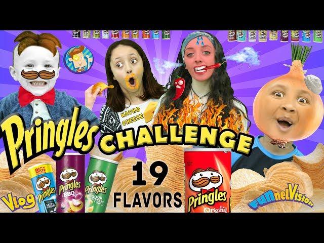 PRINGLES CHALLENGE! 19 Flavors Taste Test! Lex, Mike, Chase & Aunt Heidi! FUNnel Family