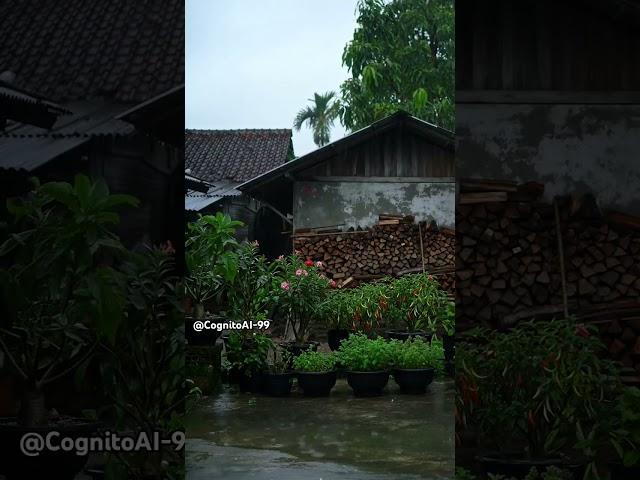 Raindrops and Rosters - A Nostalgic Morning in the Rural Quiet  #asmr #ai #short #nature #rain #s