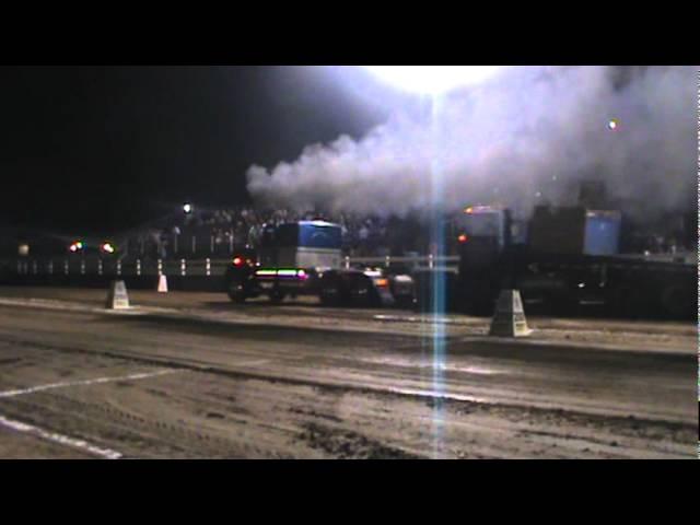 Nate August pulling his Kenworth at Lawarence County Fair